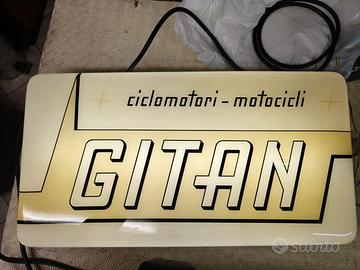 GITAN MOTO INSEGNA LUMINOSA TABELLA ORIGINALE 1950