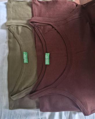 Lotto 2 Canottiere / Top Smanicati Benetton TG XL