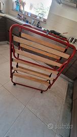 Rete a doghe letto singolo richiudibile con ruote