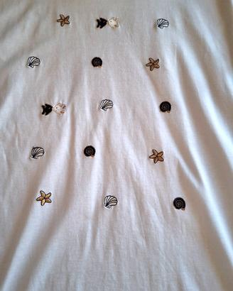 T-shirt bianca donna taglia media 
