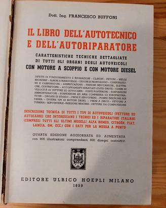  Libro del riparatore e  tecnico dell'autoveicolo