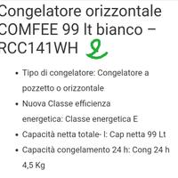 Congelatore  a pozzetto, 99 Lt Come Nuovo