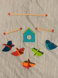NUOVO - Giostrina uccellini in legno