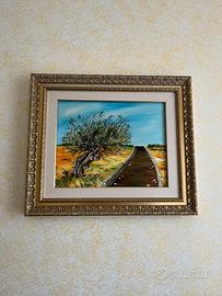 Quadro con dipinto realizzato a mano