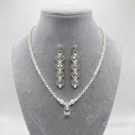 Collana Orecchini Cristallo Swarovski Perle