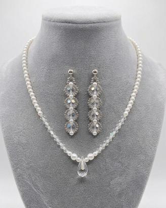 Collana Orecchini Cristallo Swarovski Perle