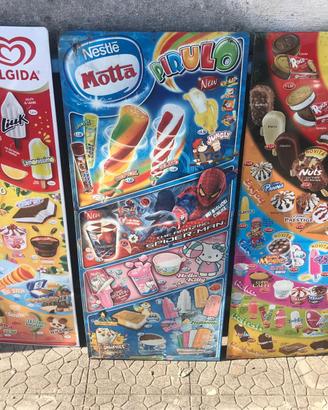Targhe gelati in latta algida sanson motta vintage