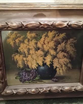 ANTICO DIPINTO OLIO SU LEGNO CON CORNICE D'EPOCA