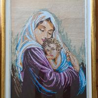 Quadro punto croce Madonna con bambino