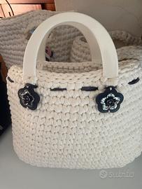 Borsa di cotone intrecciata a mano