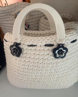 Borsa di cotone intrecciata a mano