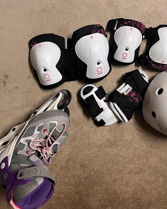 Set completo pattini a rotelle TAGLIA 35-38