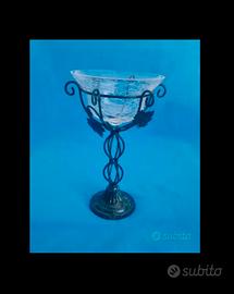 Portacandele in METALLO con VETRO PARTICOLARE