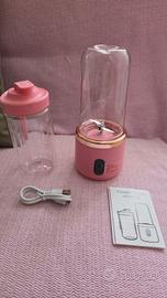 Frullatore Mini portatile rosa ricaricab+borraccia