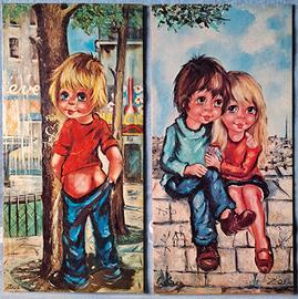 2 quadretti vintage firmati Zoe – stile Poulbot