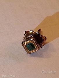 orecchino in oro e smeraldo