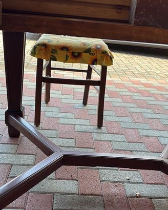 tavolo legno antico con 4 sedie
