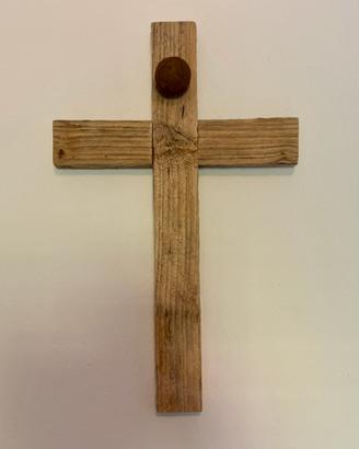 Croce artistica legno e metallo