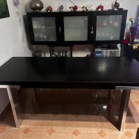 Tavolo 2 m rovere moro e acciaio