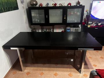 Tavolo 2 m rovere moro e acciaio