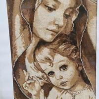 Madre di Dio- Ricamato a mano con perline di vetro
