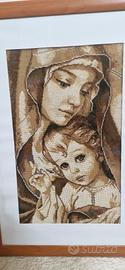 Madre di Dio- Ricamato a mano con perline di vetro