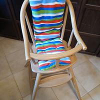 Sediolone Alto Legno (IKEA) con cuscino colorato 