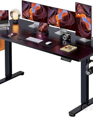 Scrivania elettrica Reg Altezza(160 x 80 cm, Nero)