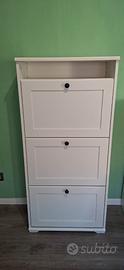 Scarpiera Brusali Ikea a 3 scomparti bianca