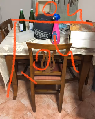 Tavolo quadrato allungabile con sedie