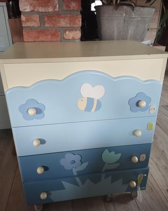 set bambino: cassettiera, comodino  e specchio