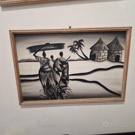 Quadri etnici africani in bianco e nero – set 2 pz