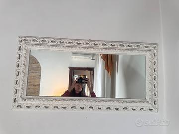 Specchio rettangolare bianco