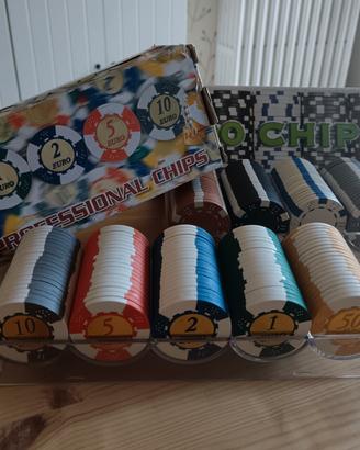 fiches poker dal negro kit da 100 pezzi ciascuno 