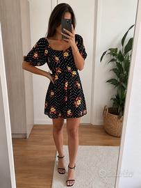 ❤️🖤Vestito nero floreale a pois Xs/S