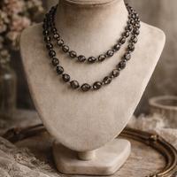 Collana antica perle in smoky glass 1,25 metri