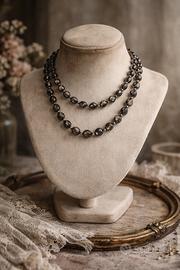 Collana antica perle in smoky glass 1,25 metri