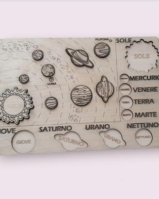 gioco incastri legno pianeti sistema solare 