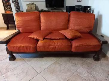 Divano legno 3 post con 2 poltrone