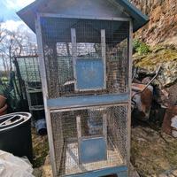 Voliera in metallo doppio vano