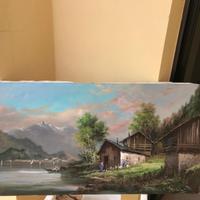Quadro paesaggio dipinto a mano