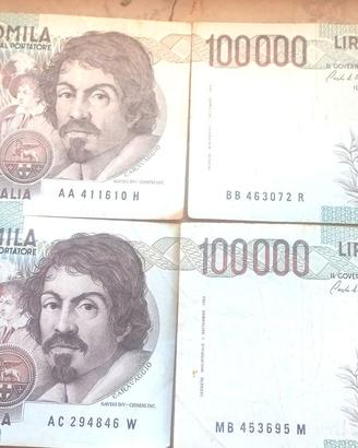4 BANCONOTE DA 100.000 LIRE