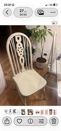 4 sedie per tavolo cucina e sala in legno panna
