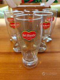 SET 6 BICCHIERI IN VETRO VINTAGE BIBITE DEL MONTE