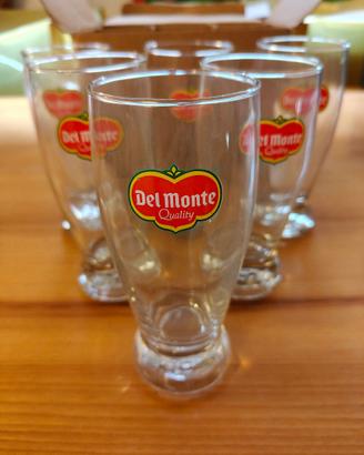SET 6 BICCHIERI IN VETRO VINTAGE BIBITE DEL MONTE