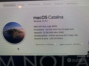 iMac 27 pollici con ssd