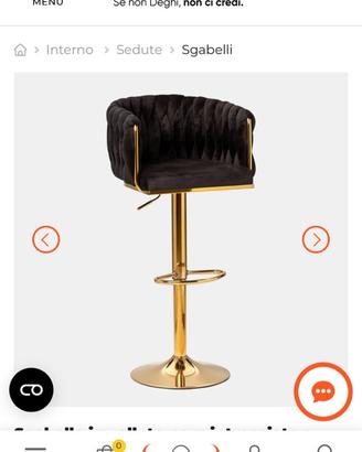 Due Sgabelli neri/oro DEGHI MAI USATI