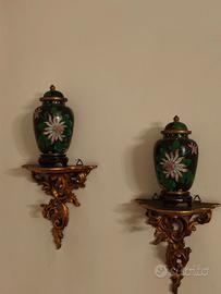 Vasi Orientali Cloisonné con Reggivaso
