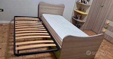 Letto singolo con secondo estraibile