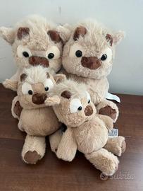 Set 4 peluche mucche che corrono idea regali